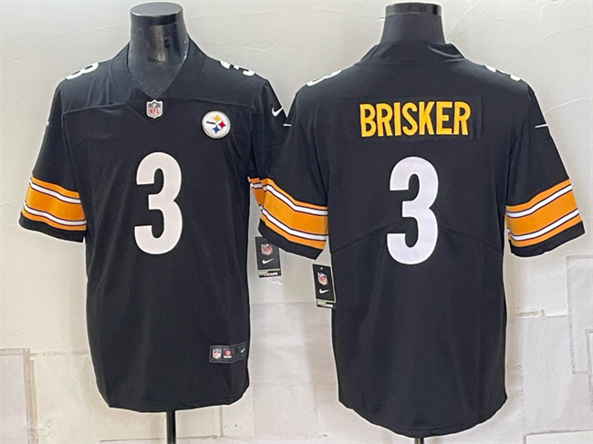 Men's Pittsburgh Steelers #3 Jaquan Brisker Black Vapor Limited Stitched Football Jersey