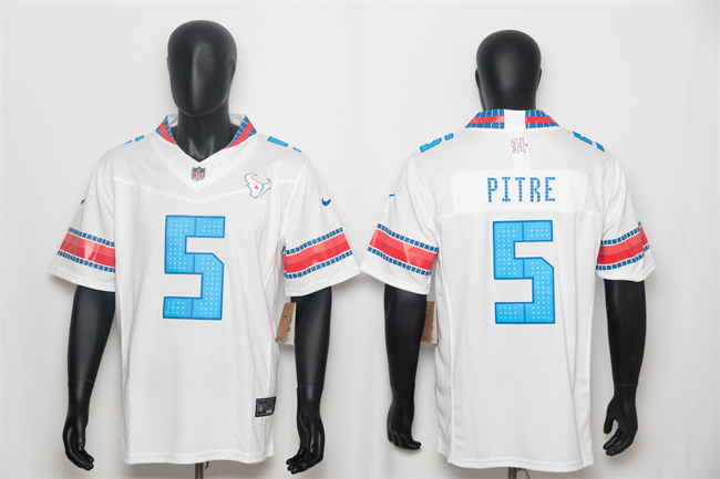 Men's Houston Texans #5 Jalen Pitre White 2026 'HOUSTON_US' Rivalries Collection Limited Stitched Football Jersey