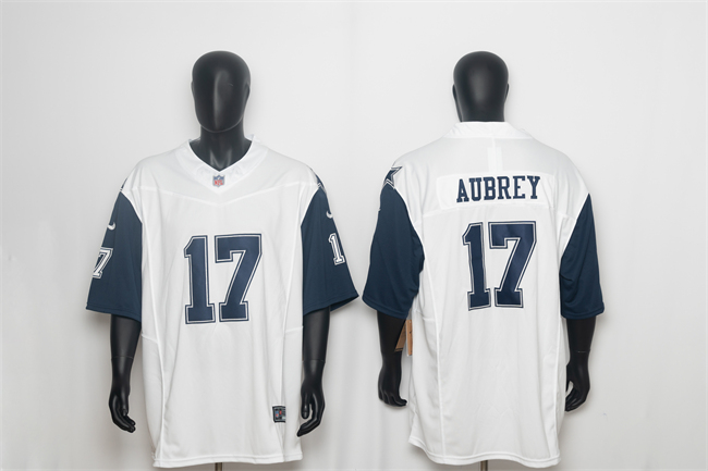 Men's Dallas Cowboys #17 Brandon Aubrey White 2026 F.U.S.E Vapor Untouchable Limited Stitched Football Jersey