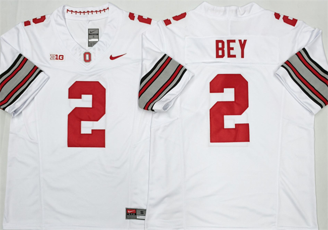 Men's Ohio State Buckeyes #2 Legend Bey White 2026 F.U.S.E. Limited Stitched Jersey