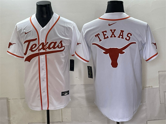 Men's Texas Longhorns Team Big Logo White Stitched Jersey