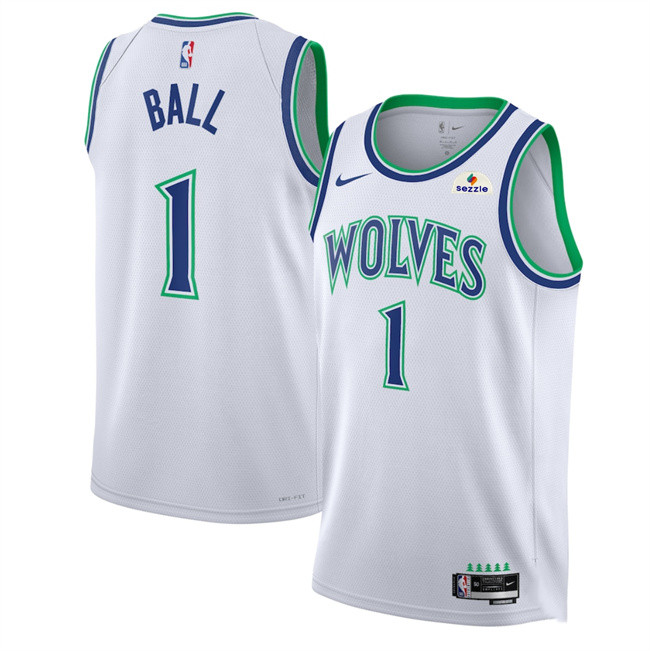 Men's Minnesota Timberwolves #1 LaMelo Ball White 2026-27 Association Edition Stitched Basketball Jersey
