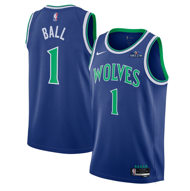 Men's Minnesota Timberwolves #1 LaMelo Ball Blue 2026-27 Icon Edition Stitched Basketball Jersey