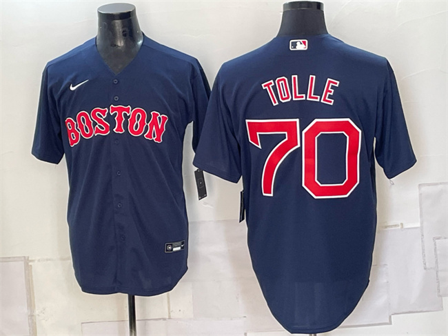 Men's Boston Red Sox #70 Payton Tolle Navy Cool Base Stitched Baseball Jersey