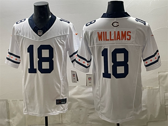 Men's Chicago Bears #18 Caleb Williams White 2026 F.U.S.E. Limited Stitched Football Jersey