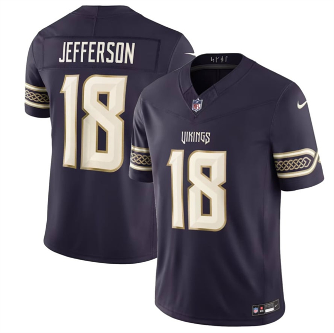 Youth Minnesota Vikings #18 Justin Jefferson Deep Purple 2026 F.U.S.E. Rivalries Collection Limited Stitched Football Jersey