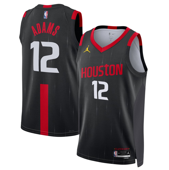 Men's Houston Rockets #12 Steven Adams Black 2026_27 Statement Edition Stitched Basketball Jersey