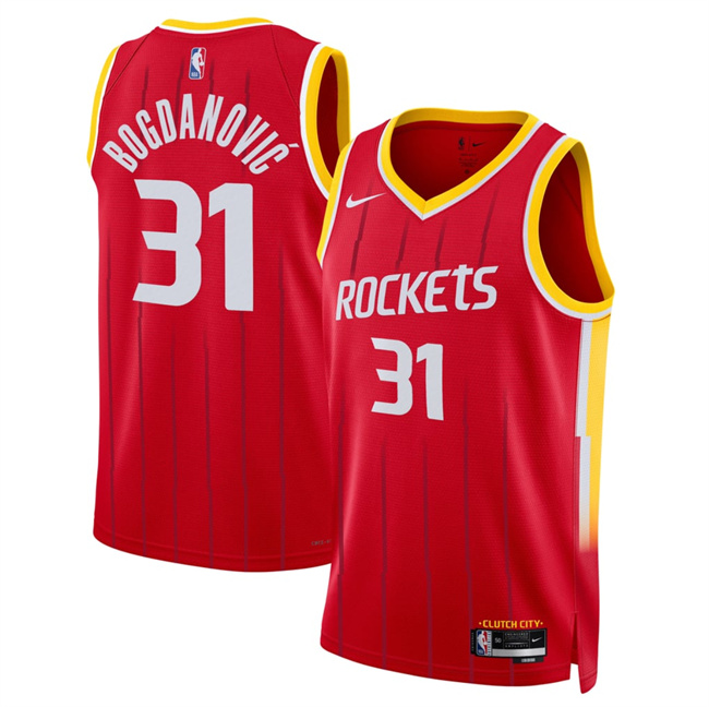 Men's Houston Rockets #31 Bogdan Bogdanovi? Red 2026_27 Icon Edition Stitched Basketball Jersey