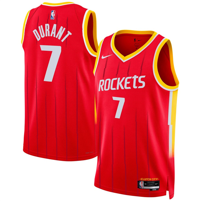 Men's Houston Rockets #7 Kevin Durant Red 2026_27 Icon Edition Stitched Basketball Jersey