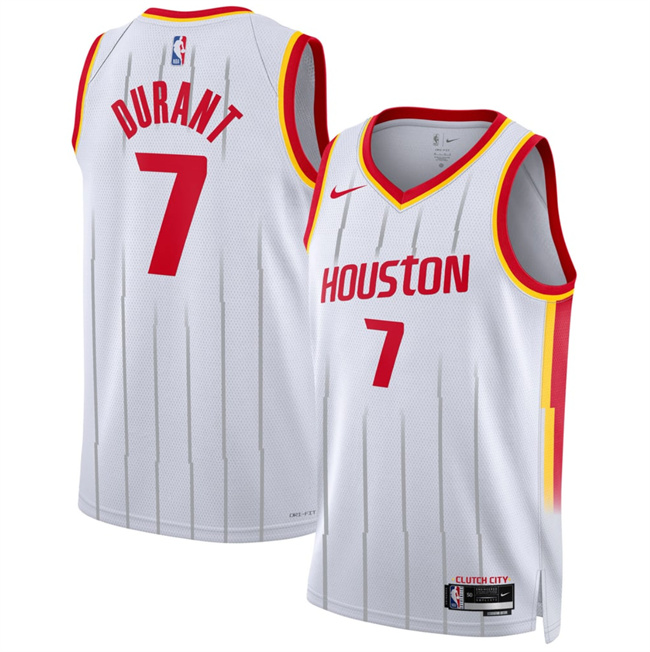 Men's Houston Rockets #7 Kevin Durant White 2026_27 Association Edition Stitched Basketball Jersey