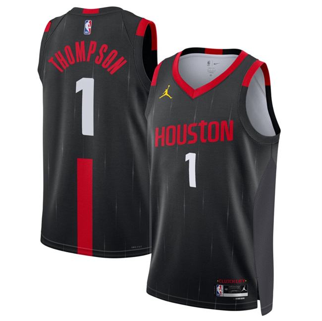 Men's Houston Rockets #1 Amen Thompson Black 2026_27 Statement Edition Stitched Basketball Jersey
