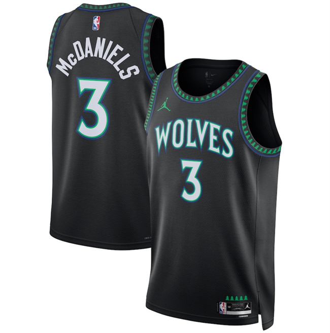 Men's Minnesota Timberwolves #3 Jaden McDaniels Black 2026_27 Statement Edition Stitched Basketball Jersey