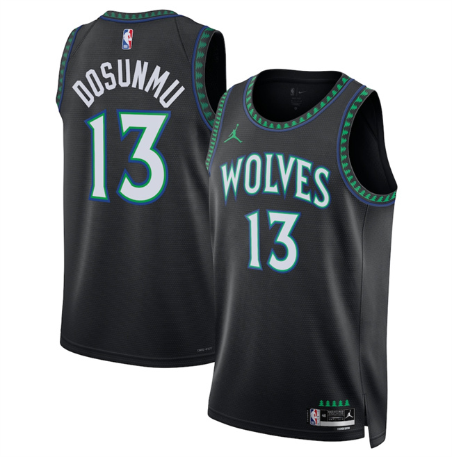 Men's Minnesota Timberwolves #13 Ayo Dosunmu Black 2026_27 Statement Edition Stitched Basketball Jersey
