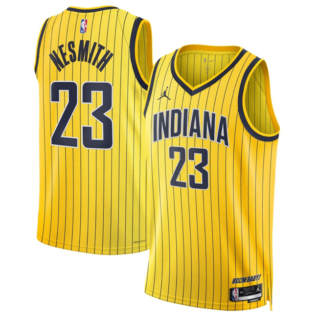 Men's Indiana Pacers #23 Aaron Nesmith Yellow 2026_27 Statement Edition Stitched Basketball Jersey
