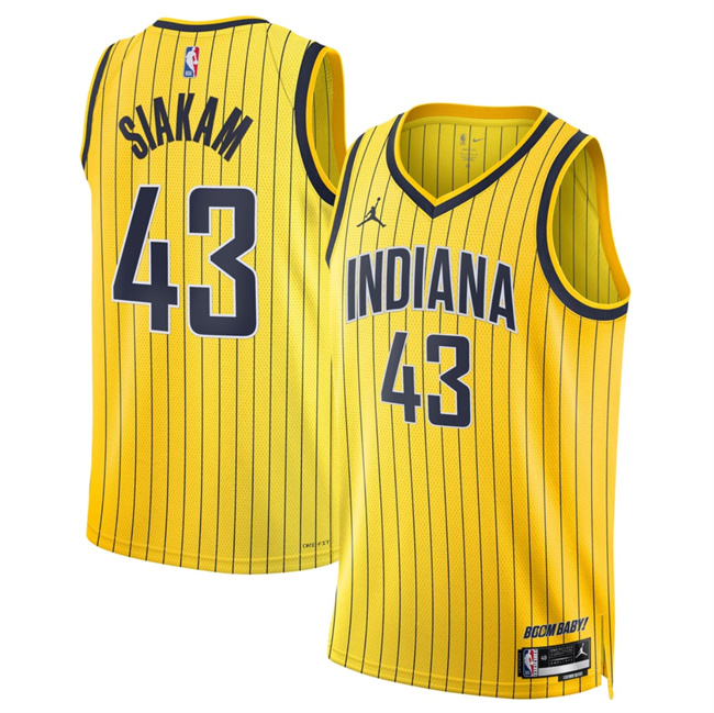 Men's Indiana Pacers #43 Pascal Siakam Yellow 2026_27 Statement Edition Stitched Basketball Jersey