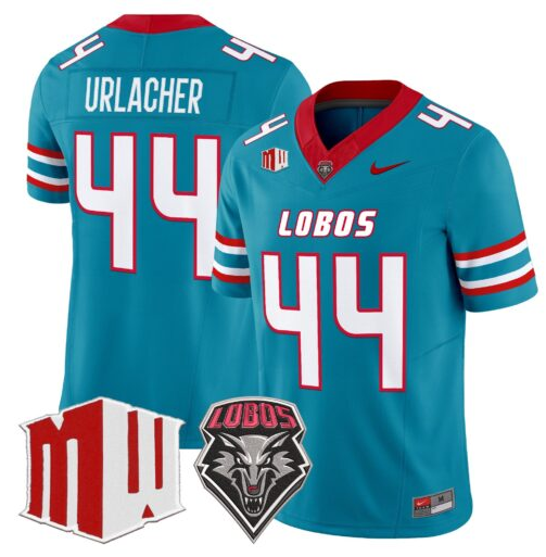 Men's New Mexico Lobos #44 Brian Urlacher Turquoise F.U.S.E. 2026 Vapor Limited Stitched Jersey