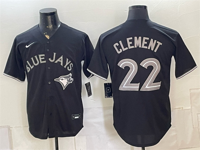 Men's Toronto Blue Jays #22 Ernie Clement 2026 Fashion Replica Black Out Stitched Baseball Jersey