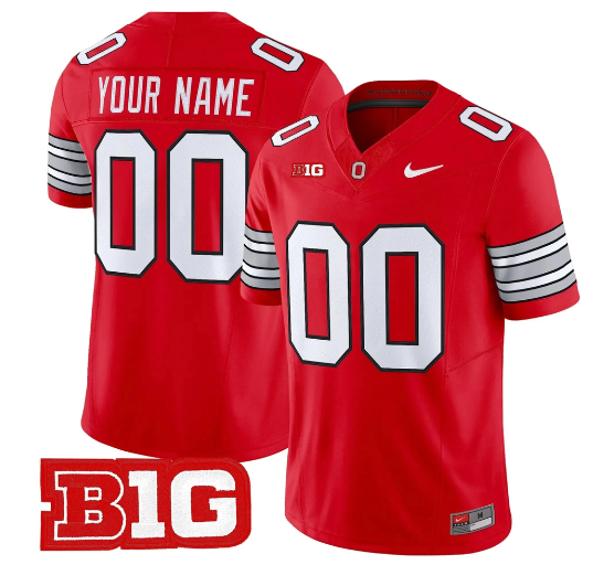 Men's Ohio State Buckeyes Custom Red 2026 F.U.S.E. 'Tunnel Vision' Vapor Limited Stitched Football Jersey
