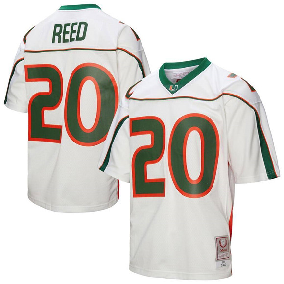 Men's Miami Hurricanes Custom White 2001 Stitched Football Jersey