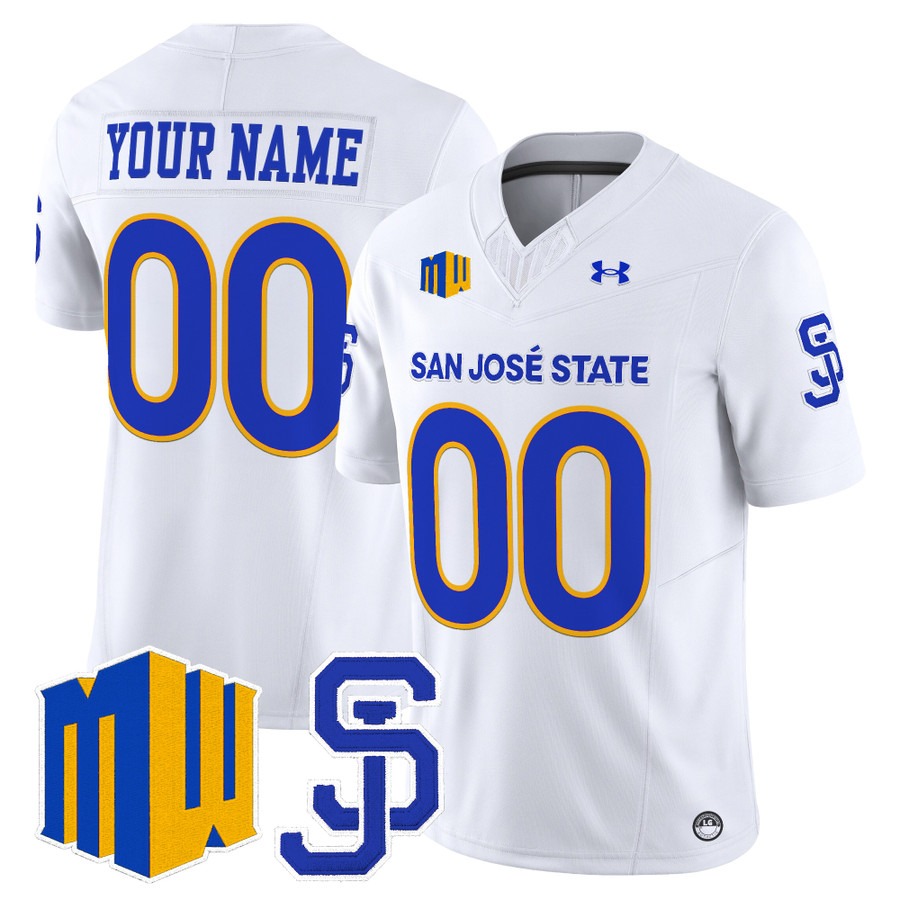 San Jose State Spartans 2026 Vapor Limited Custom Jersey White - All Stitched