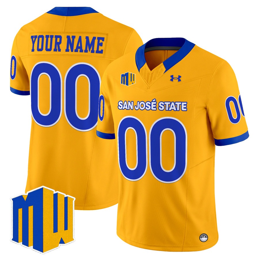 San Jose State Spartans 2026 Vapor Limited Custom Jersey Gold - All Stitched