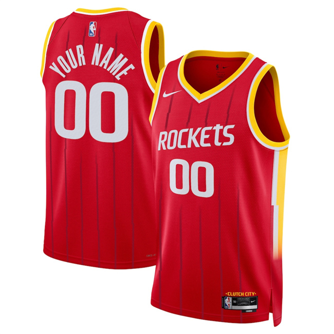 Men's Houston Rockets Custom Red 2026_27 Icon Edition Stitched Basketball Jersey
