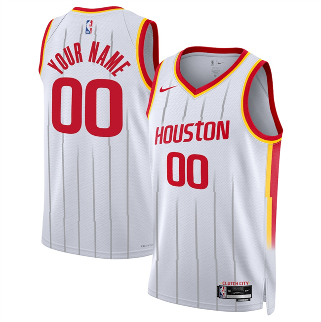 Men's Houston Rockets Custom White 2026_27 Association Edition Stitched Basketball Jersey