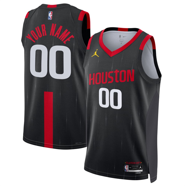 Men's Houston Rockets Custom Black 2026_27 Statement Edition Stitched Basketball Jersey