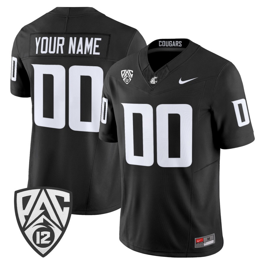 Washington State Cougars 2026 Vapor Limited Custom Jersey Black - All Stitched
