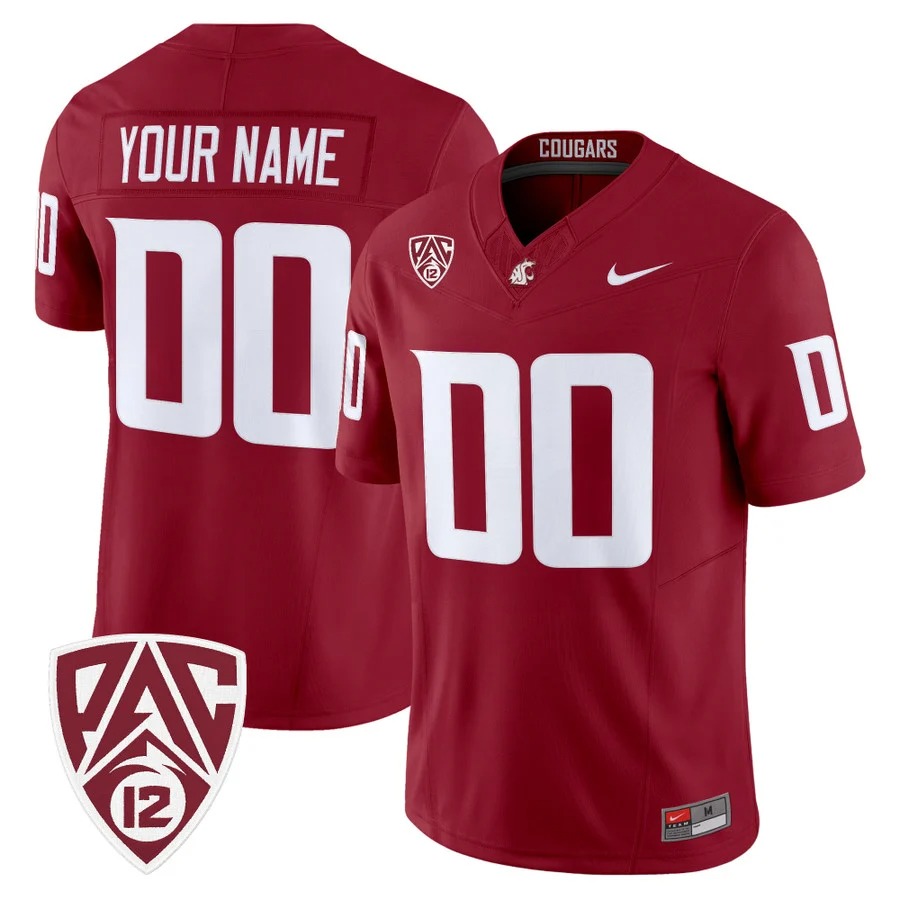 Washington State Cougars 2026 Vapor Limited Custom Jersey Crimson - All Stitched
