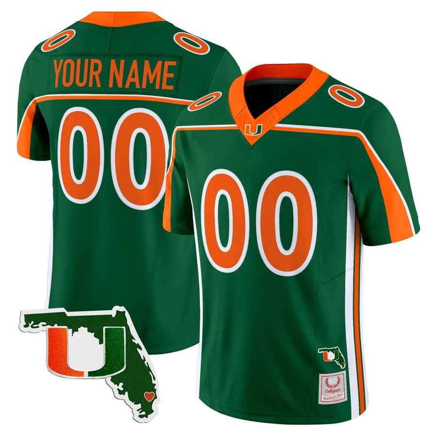 Miami Hurricanes Vapor Limited Custom Jersey Green - All Stitched