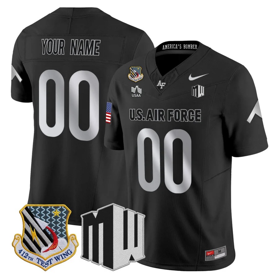Air Force Falcons 2026 Vapor Limited Custom Jersey Black - All Stitched