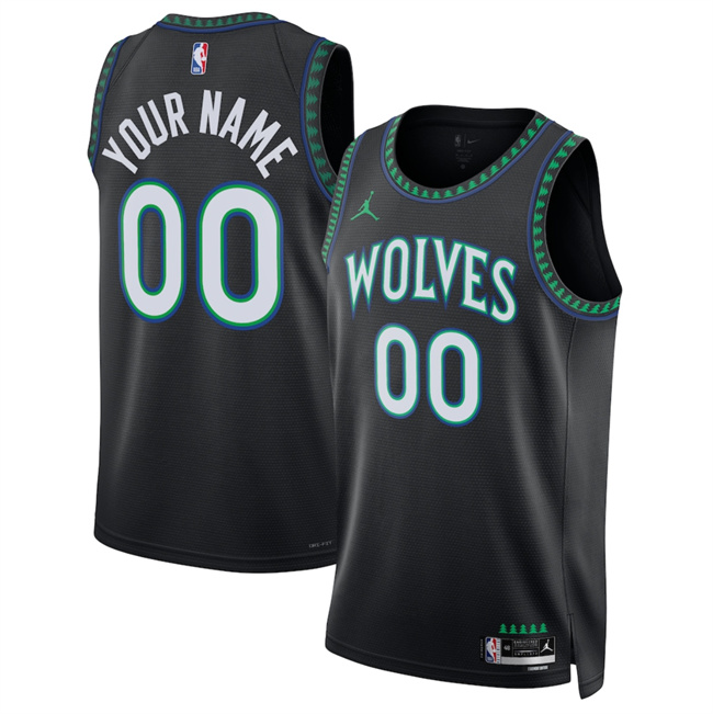 Men's Minnesota Timberwolves Custom Black 2026_27 Statement Edition Stitched Basketball Jersey