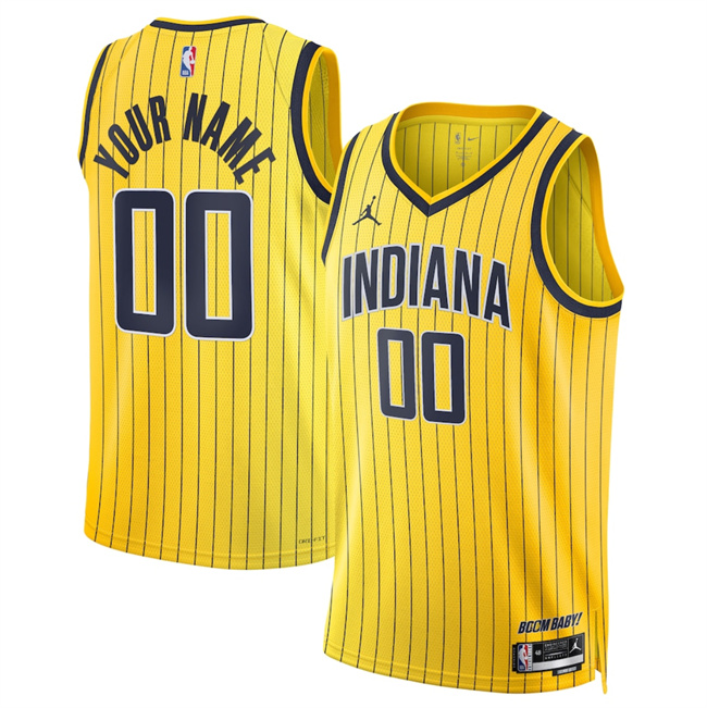 Men's Indiana Pacers Custom Yellow 2026_27 Statement Edition Stitched Basketball Jersey