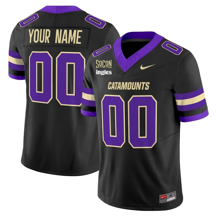 Western Carolina Catamounts 2026 Vapor Limited Custom Jersey Black - All Stitched