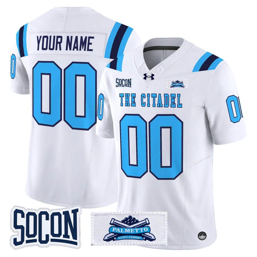 The Citadel Bulldogs 2026 Vapor Limited Custom Jersey White - All Stitched