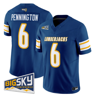 Northern Arizona Lumberjacks #6 Ty Pennington 2026 Vapor Limited Custom Jersey Navy - All Stitched