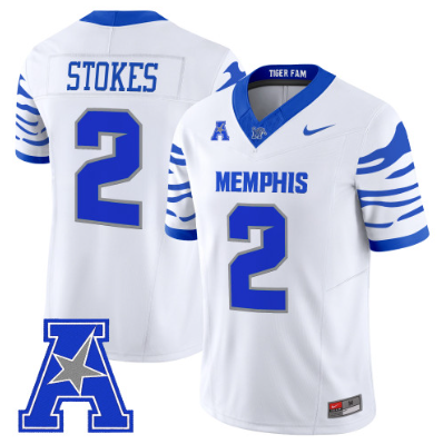 Memphis Tigers #2 Marcus Stokes 2026 Vapor Limited Custom Jersey White - All Stitched