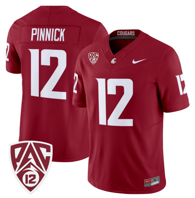 Washington State Cougars #12 Caden Pinnick 2026 Vapor Limited Custom Jersey Crimson - All Stitched