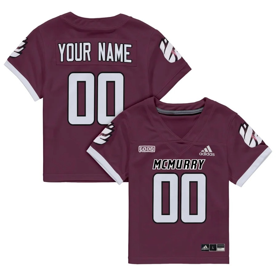 Toddler's McMurry University Custom Maroon Jersey - All Stitched