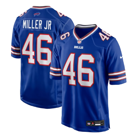 Men's Buffalo Bills #46 DJ Miller Jr. Team Game Jersey - Royal