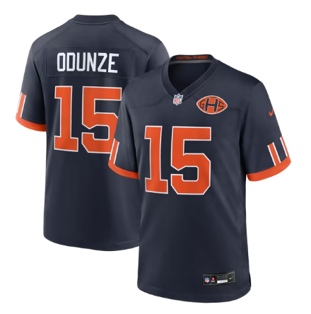 Men's Chicago Bears #15 Rome Odunze 2026 Rivalries Collection Game Jersey - Navy