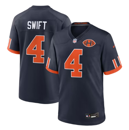 Men's Chicago Bears #4 D'Andre Swift 2026 Rivalries Collection Game Jersey - Navy