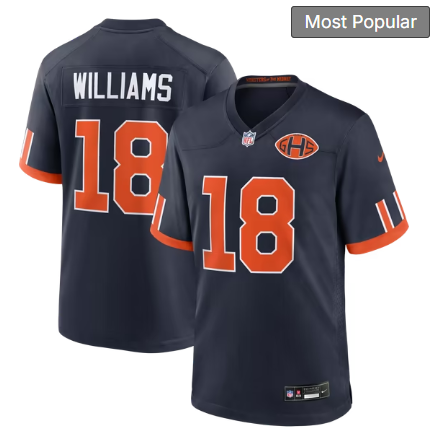 Men's Chicago Bears #18 Caleb Williams 2026 Rivalries Collection Game Jersey - Navy