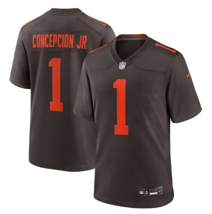 Men's Cleveland Browns #1 KC Concepcion Jr. Alternate Game Jersey - Brown