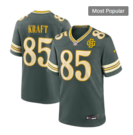 Men's Green Bay Packers #85 Tucker Kraft 2026 Rivalries Collection Game Jersey - Green
