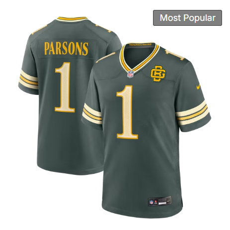 Men's Green Bay Packers #1 Micah Parsons 2026 Rivalries Collection Game Jersey - Green.