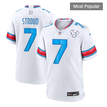 Men's Houston Texans #7 C.J. Stroud 2026 Rivalries Collection Game Jersey - White