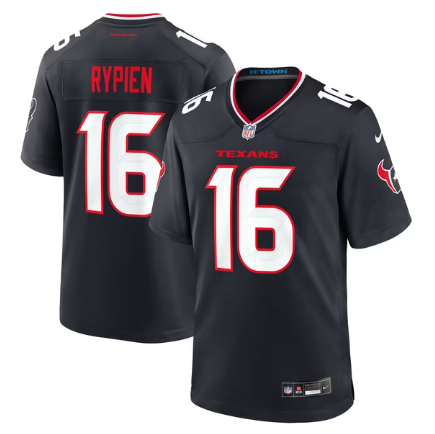 Men's Houston Texans #16 Brett Rypien Team Game Jersey - Navy