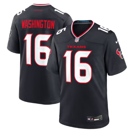 Men's Houston Texans #16 Montrell Washington Team Game Jersey - Navy